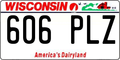 WI license plate 606PLZ