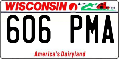 WI license plate 606PMA