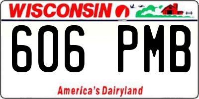 WI license plate 606PMB