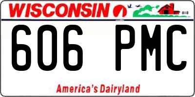 WI license plate 606PMC