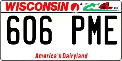 WI license plate 606PME