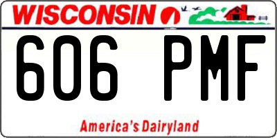 WI license plate 606PMF