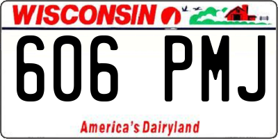 WI license plate 606PMJ