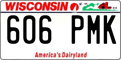 WI license plate 606PMK