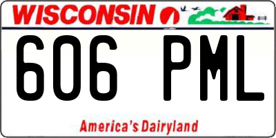 WI license plate 606PML