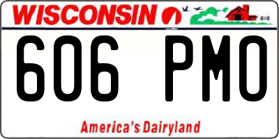 WI license plate 606PMO