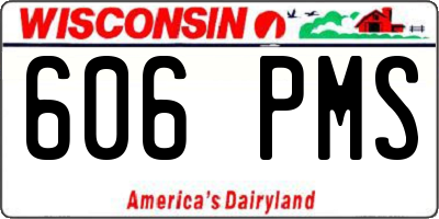WI license plate 606PMS