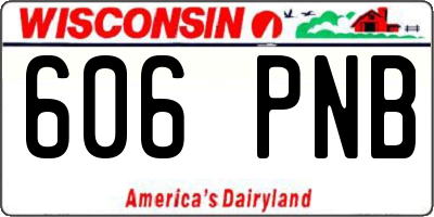 WI license plate 606PNB