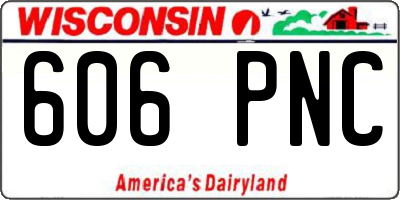 WI license plate 606PNC