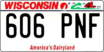 WI license plate 606PNF
