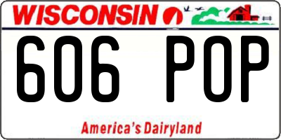 WI license plate 606POP
