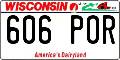 WI license plate 606POR
