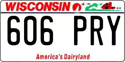 WI license plate 606PRY