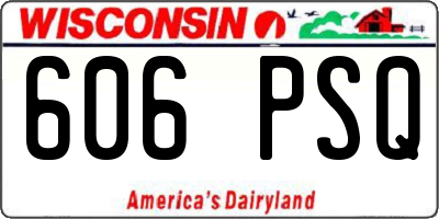 WI license plate 606PSQ