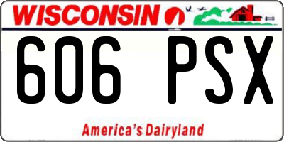 WI license plate 606PSX