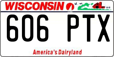 WI license plate 606PTX