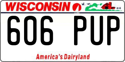 WI license plate 606PUP