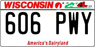 WI license plate 606PWY