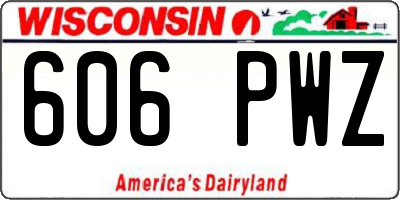 WI license plate 606PWZ