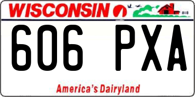 WI license plate 606PXA
