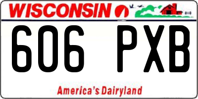 WI license plate 606PXB