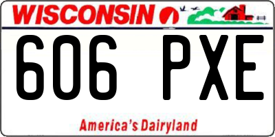 WI license plate 606PXE