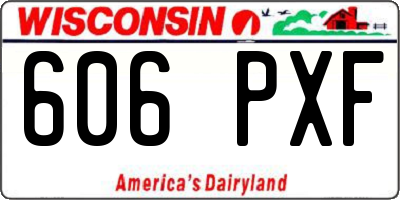 WI license plate 606PXF