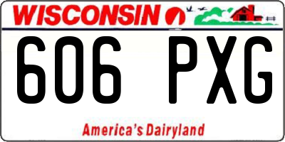 WI license plate 606PXG