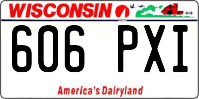 WI license plate 606PXI