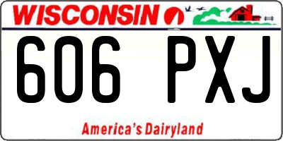 WI license plate 606PXJ