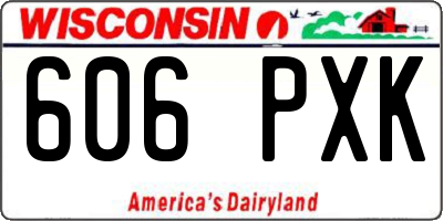 WI license plate 606PXK
