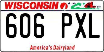 WI license plate 606PXL