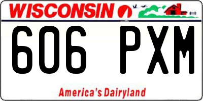 WI license plate 606PXM