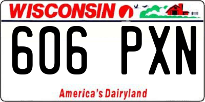 WI license plate 606PXN