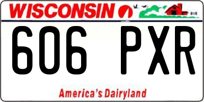 WI license plate 606PXR