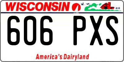 WI license plate 606PXS