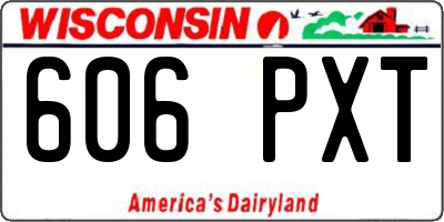 WI license plate 606PXT