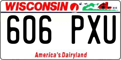 WI license plate 606PXU