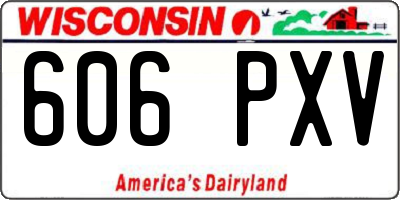 WI license plate 606PXV