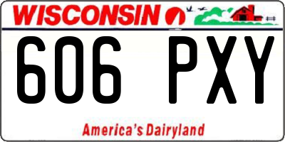 WI license plate 606PXY