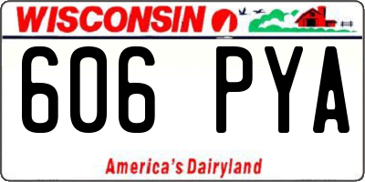 WI license plate 606PYA