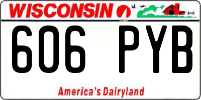 WI license plate 606PYB