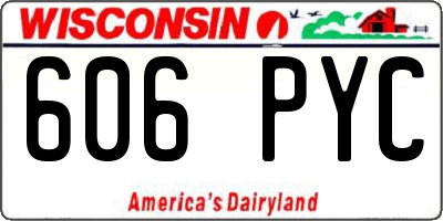 WI license plate 606PYC