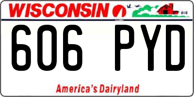 WI license plate 606PYD