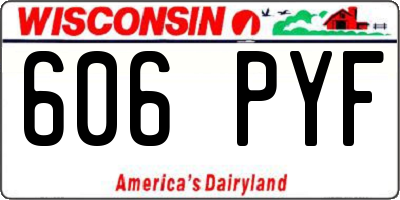 WI license plate 606PYF