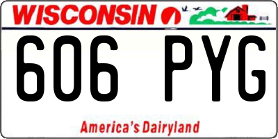 WI license plate 606PYG
