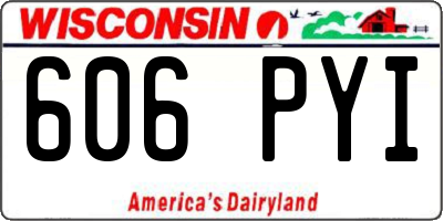 WI license plate 606PYI