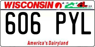 WI license plate 606PYL