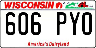 WI license plate 606PYO