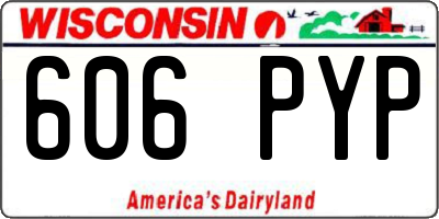 WI license plate 606PYP